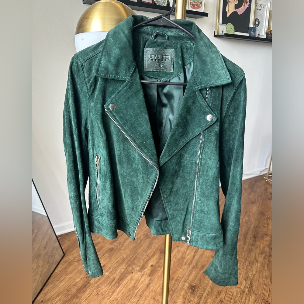 Green Suede Moto Jacket